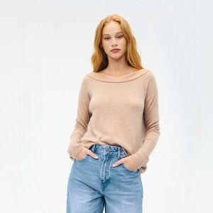 NAADAM Lightweight Cashmere Boatneck Sweater Limited Edition Sand Tan Size XS